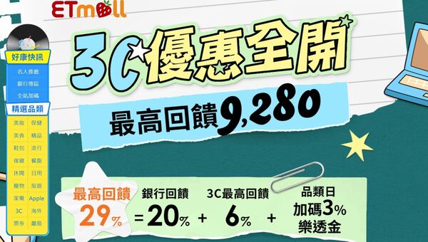 東森購物網ETMall「3C優惠全開」（圖／翻攝自東森購物）