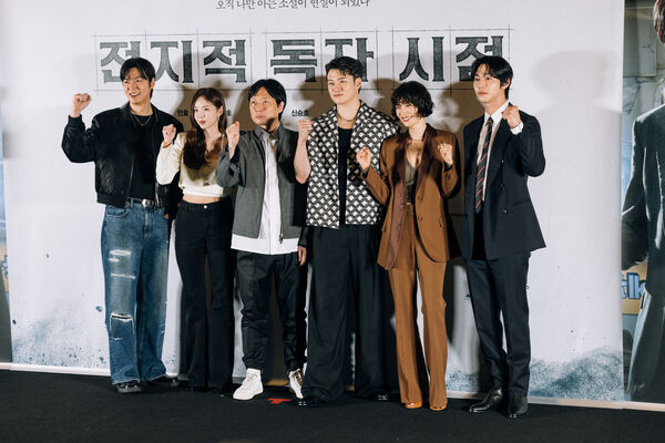 ▲▼ 《全知讀者視角》5位主角李敏鎬、安孝燮、Nana、蔡秀彬、申承浩15日在Megabox COEX出席映後記者會。（圖／采昌提供）