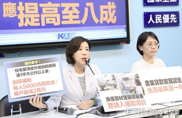 ▲▼國民黨團 召開 丹娜絲颱風災損大 設施設備補助應提高至八成 記者會 王育敏 翁曉玲。（圖／記者屠惠剛攝）