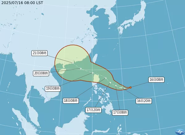 ▲▼熱帶低壓將增強為今年第6號颱風「薇帕」。（圖／氣象署提供）