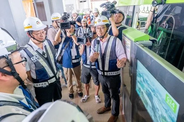 ▲桃園捷運綠線列車高架段動態測試