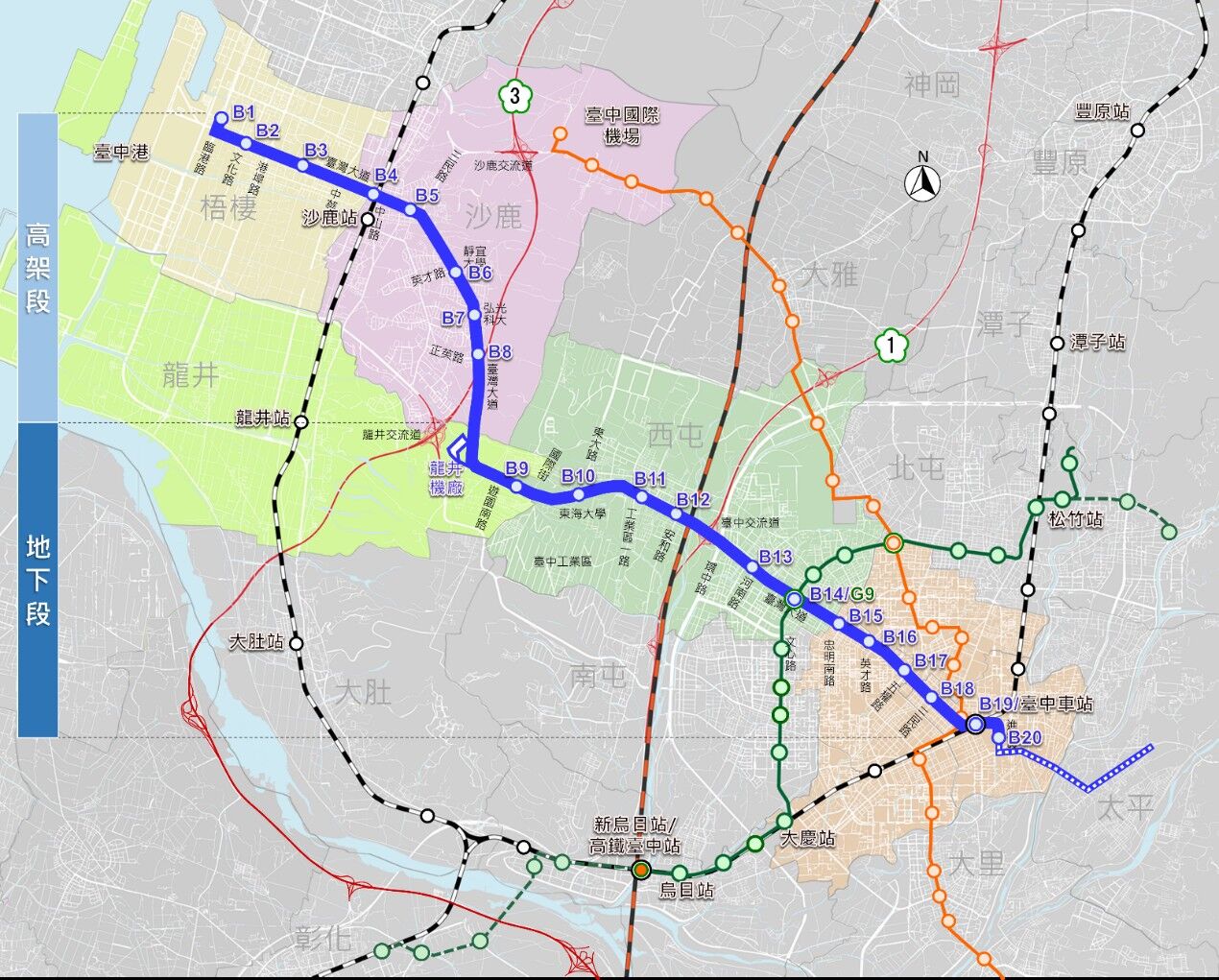 台中捷運藍線,盧秀燕,黃金十字（圖／台中市政府）