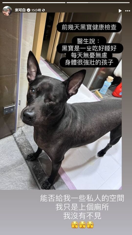 ▲▼米可白與愛犬黑寶。（圖／翻攝自Facebook／米可白）