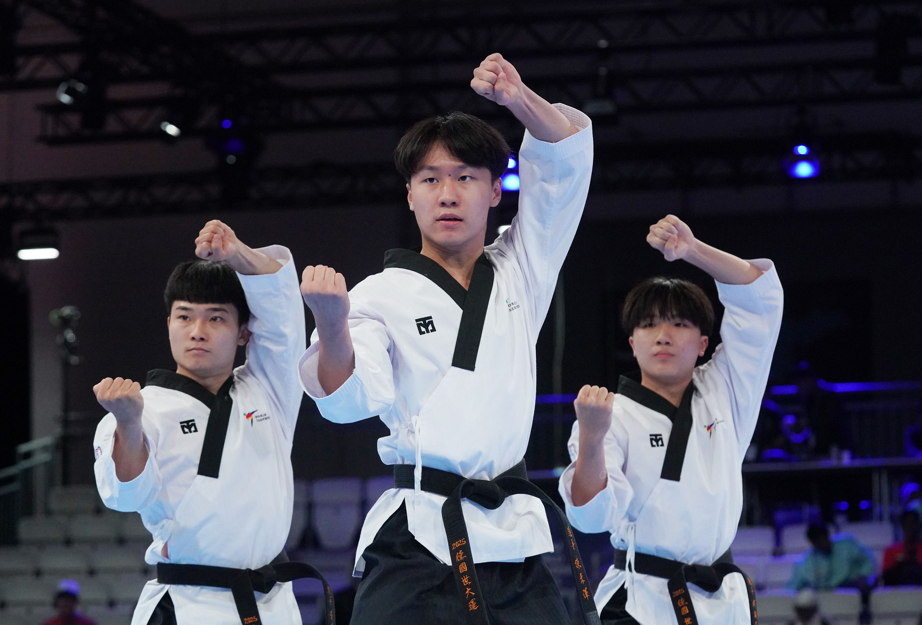 ▲▼2025年德國萊茵魯爾世大運，中華跆拳道品勢男團。（圖／大專體總提供）