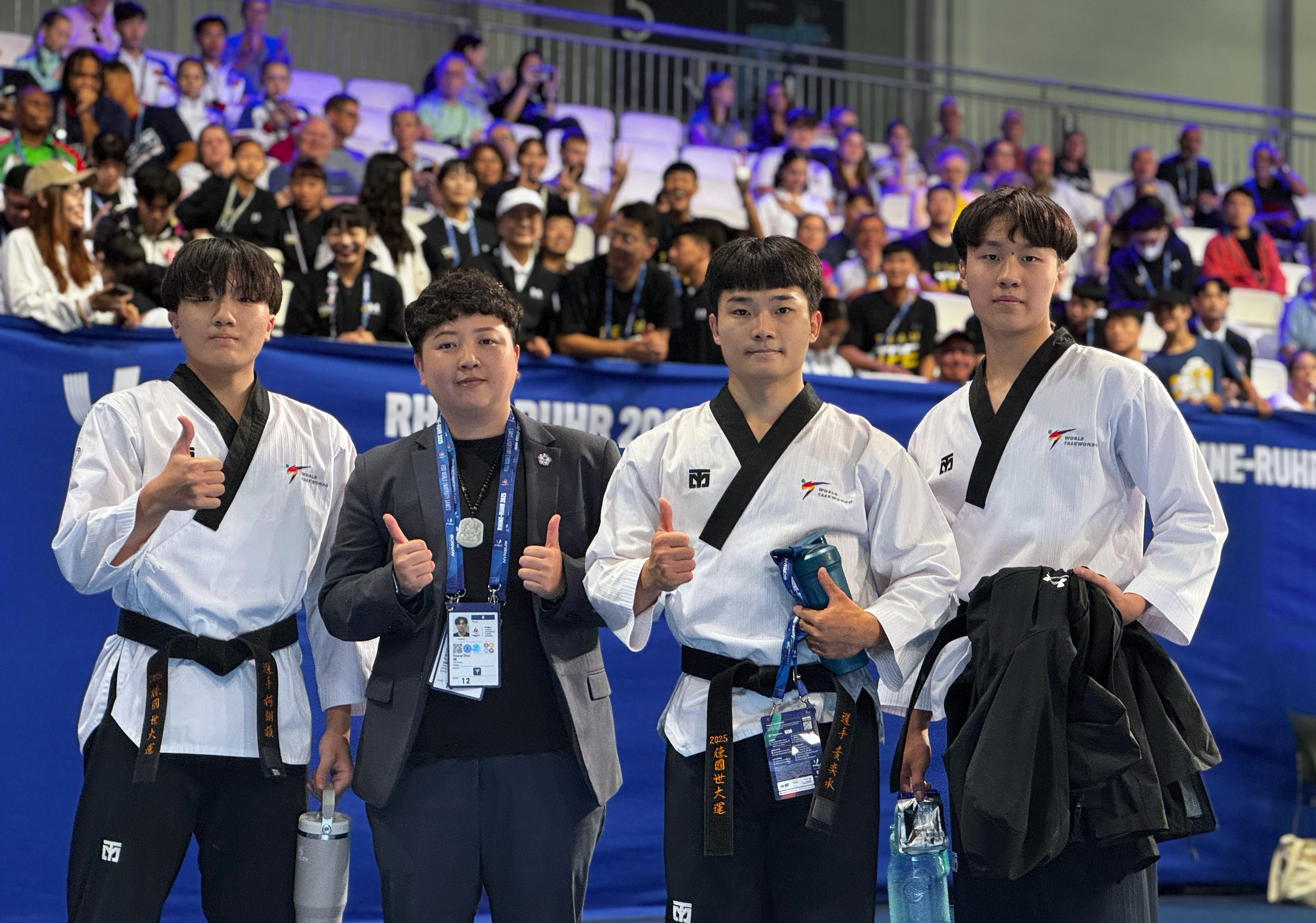 ▲▼中華跆拳道男團贏得世大運銅牌；教練黃珮昀  。（圖／大專體總提供）