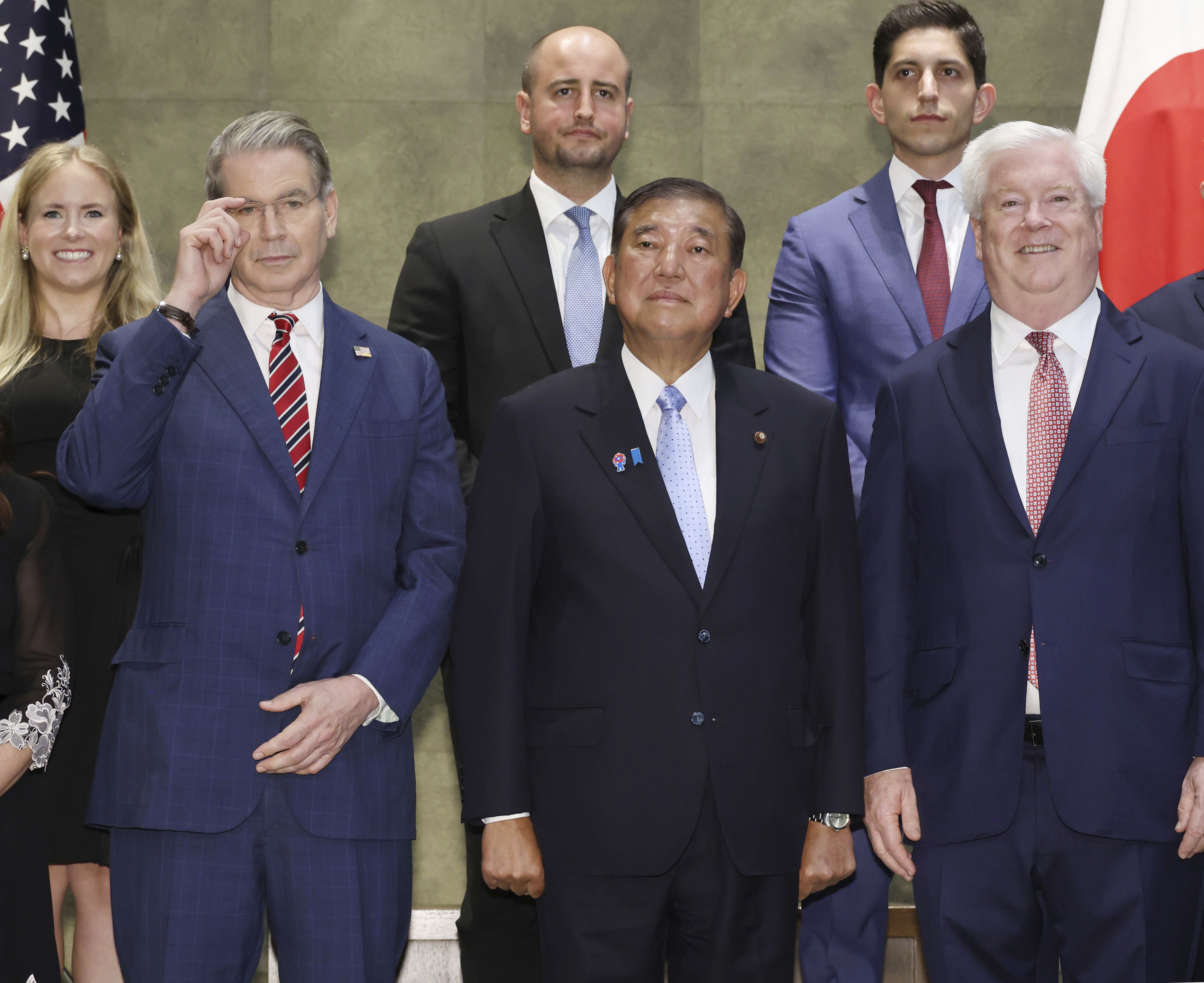 ▲▼日本首相石破茂與訪日的美國財政部長貝森特在東京進行會談。（圖／達志影像／美聯社）