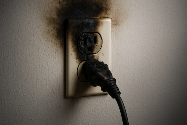 ▲用電安全,插座,焦黑,配電箱。（圖／AI製圖）