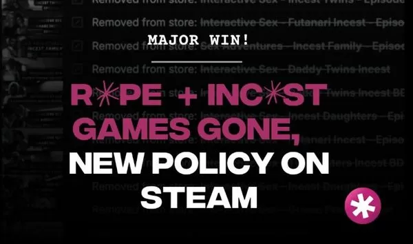 ▲▼Steam新限制「大砍418款遊戲」紳士哭了　提倡團體歡慶：重大勝利。（圖／翻攝Collective Shout臉書）