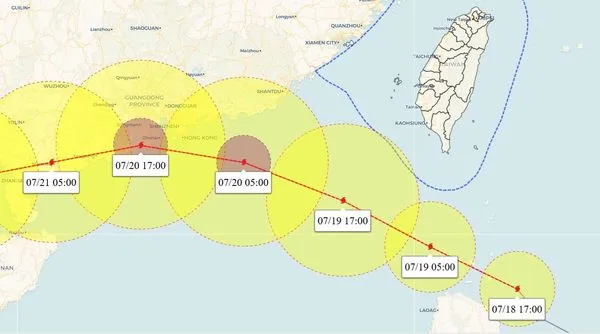 ▲▼薇帕颱風今中午離台灣最近，傍晚離開近海。（圖／「天氣職人-吳聖宇」臉書）