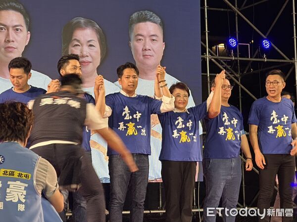 ▲台中再贏一次,盧秀燕,廖偉翔,羅廷瑋,黃健豪。（圖／記者白珈陽攝）