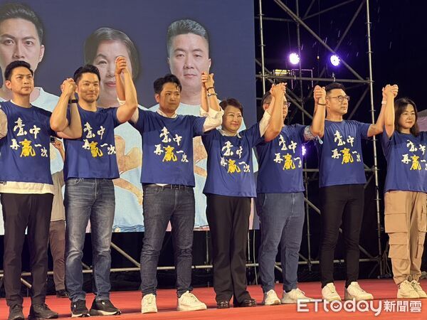 ▲台中再贏一次,盧秀燕,廖偉翔,羅廷瑋,黃健豪。（圖／記者白珈陽攝）