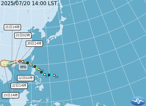 ▲▼薇帕颱風路徑。（圖／氣象署）