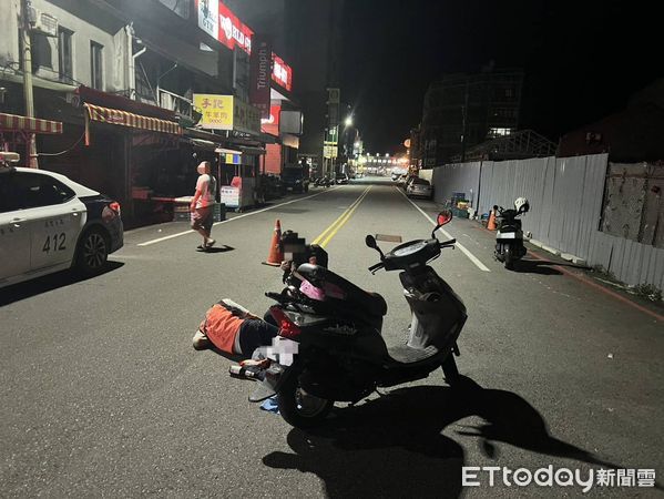 ▲▼苗栗縣苑裡鎮56歲林姓男子喝醉騎機車自摔。（圖／記者楊永盛翻攝）