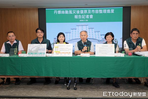 ▲台南市政府召開災後補助記者會，祕書長尤天厚強調補助簡化與主動協助原則，各局處說明風災補助受理進度及救援機制，強調災後動員不停歇。（記者林東良翻攝，下同）