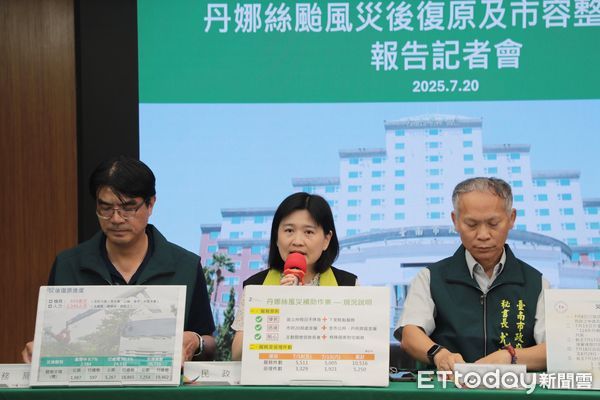 ▲台南市政府召開災後補助記者會，祕書長尤天厚強調補助簡化與主動協助原則，各局處說明風災補助受理進度及救援機制，強調災後動員不停歇。（記者林東良翻攝，下同）