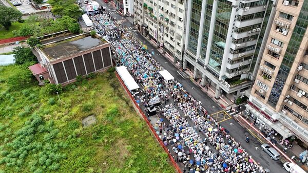▼民眾黨「720民主起義 反罷要贏 台灣要贏」造勢空拍照。（圖／民眾黨提供）
