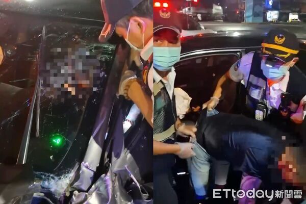▲▼高雄轎車逆向衝出！路口迎面對撞左轉車　駕駛左腳斷了慘困車內。（圖／記者賴文萱翻攝）