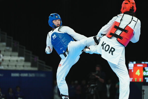 ▲布農族女將金怡君首度參與世大運，就拿下跆拳道73公斤級銀牌。（圖／大專體總提供）