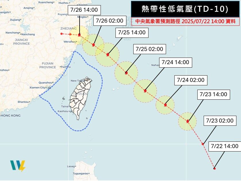 ▲TD-10最新路徑。（圖／記者閔文昱攝）