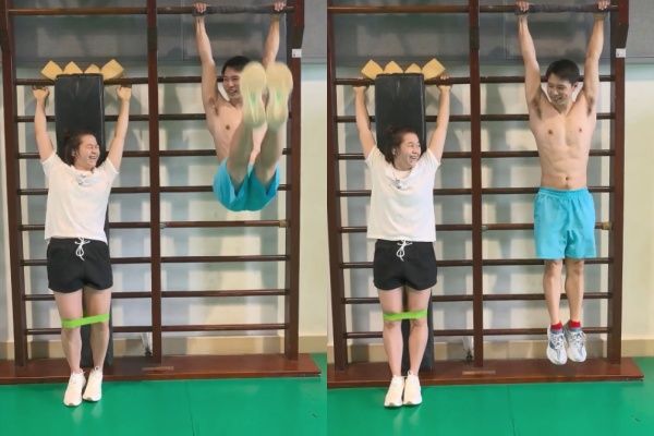 ▲全紅嬋與隊友陳艾森一同訓練。（圖／翻攝自微博）