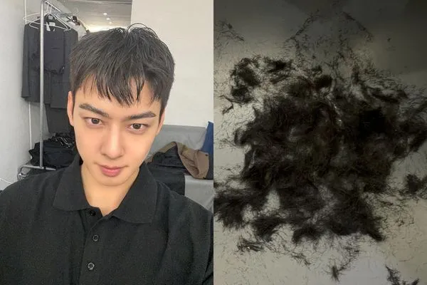 車銀優拍地下的落髮，心中應該百感交集吧。（翻攝車銀優INS）