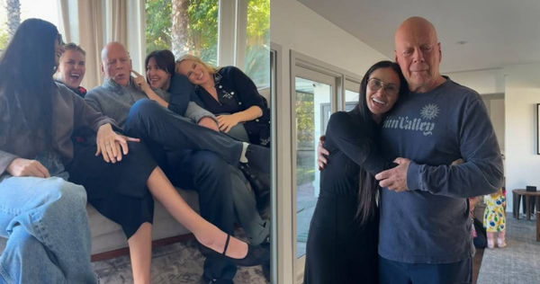 布魯斯威利因失語症宣告息影。（圖／翻攝自Instagram／demimoore）