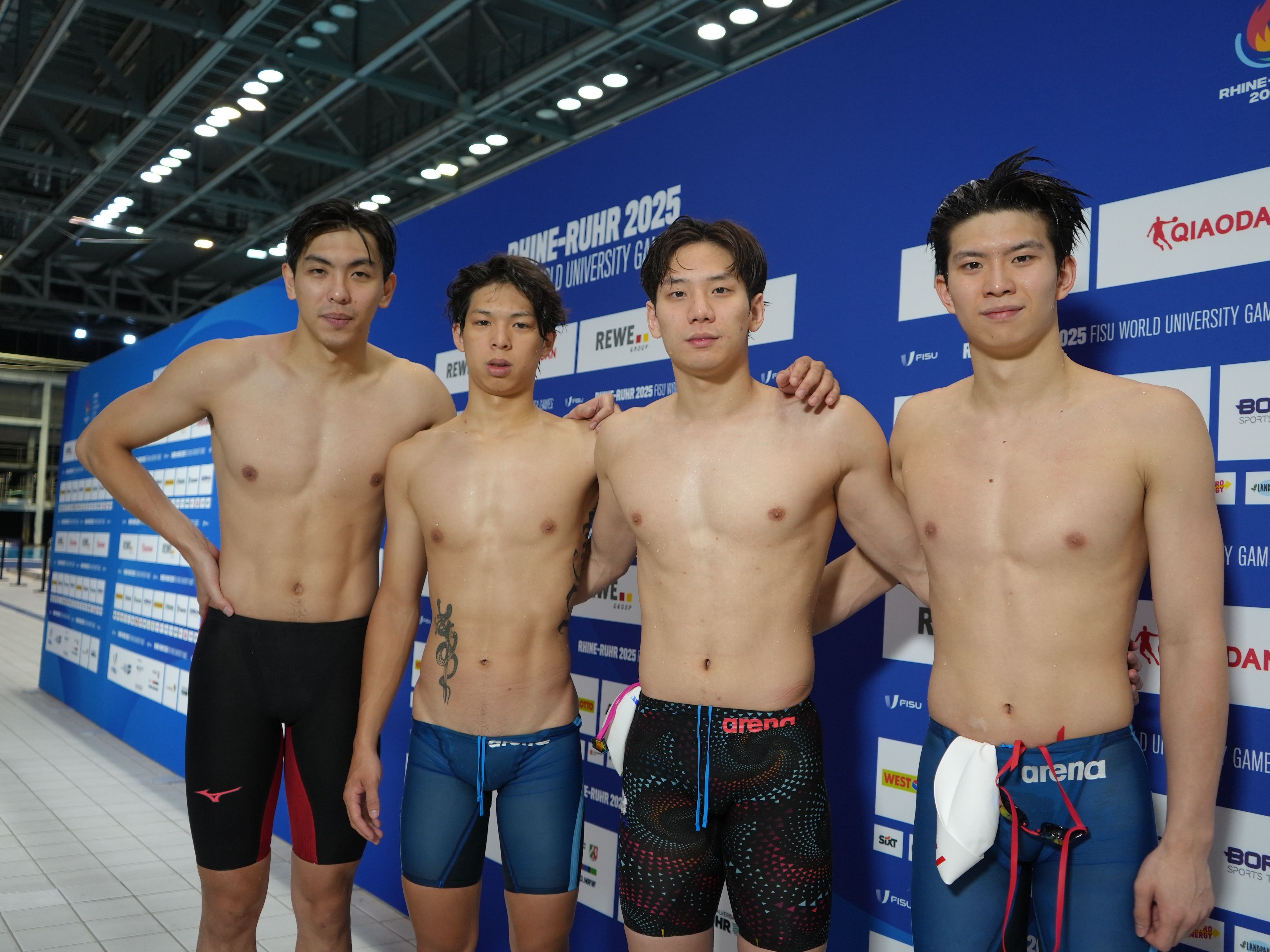 ▲▼德國萊茵魯爾世大運，王冠閎領軍出戰男子4X100公尺混合接力預賽。（圖／大專體總提供）