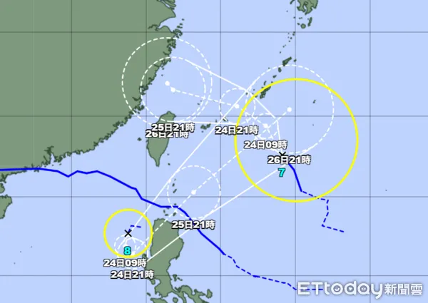 ▲▼竹節草颱風生成。（圖／取自日本氣象廳網站）