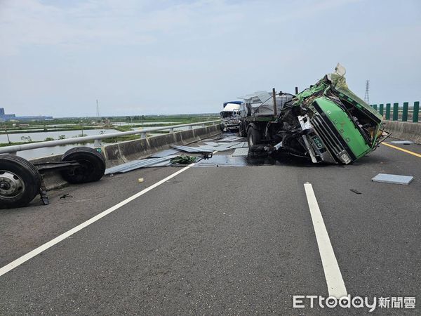 ▲▼            台84線東向6.3公里處發生追撞意外，2人受傷 。（圖／記者林東良翻攝，下同）