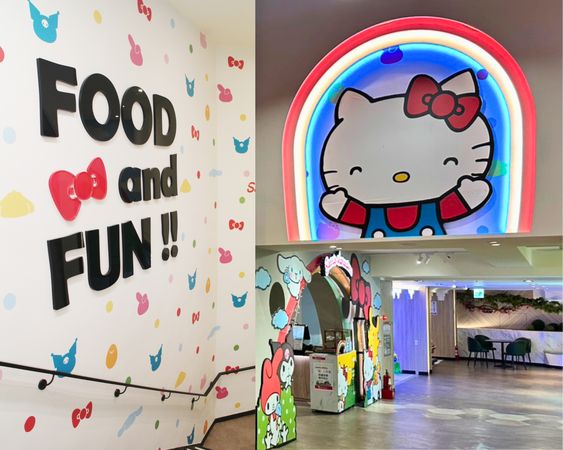 ▲湖口服務區三麗鷗相關聯名商品與拍照景點。（圖／南仁湖娛樂提供）