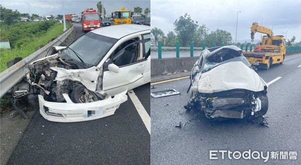 ▲2車毀損嚴重，左圖為陳翁車輛，右圖為許男車輛。（圖／記者陳崑福翻攝）