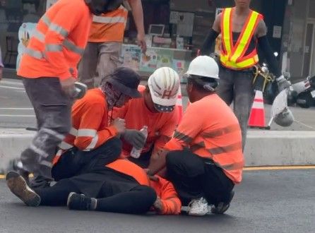 ▲彰化永靖鄉有工人熱到昏倒。（圖／翻攝自threads／Leather Ink 台灣）