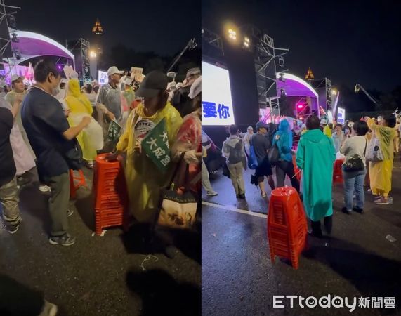 ▲▼民眾快速收椅子。（圖／@andyhung69授權引用）