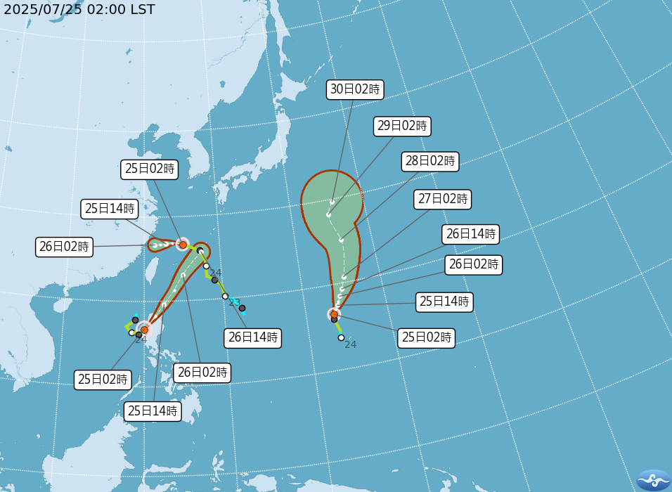 三颱鼎立！范斯高今天最近台灣　大雨轟炸9縣市