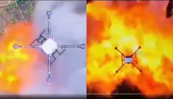 泰軍無人機「炸爛柬彈藥庫」　火光四竄畫面曝！柬稱毀泰坦克