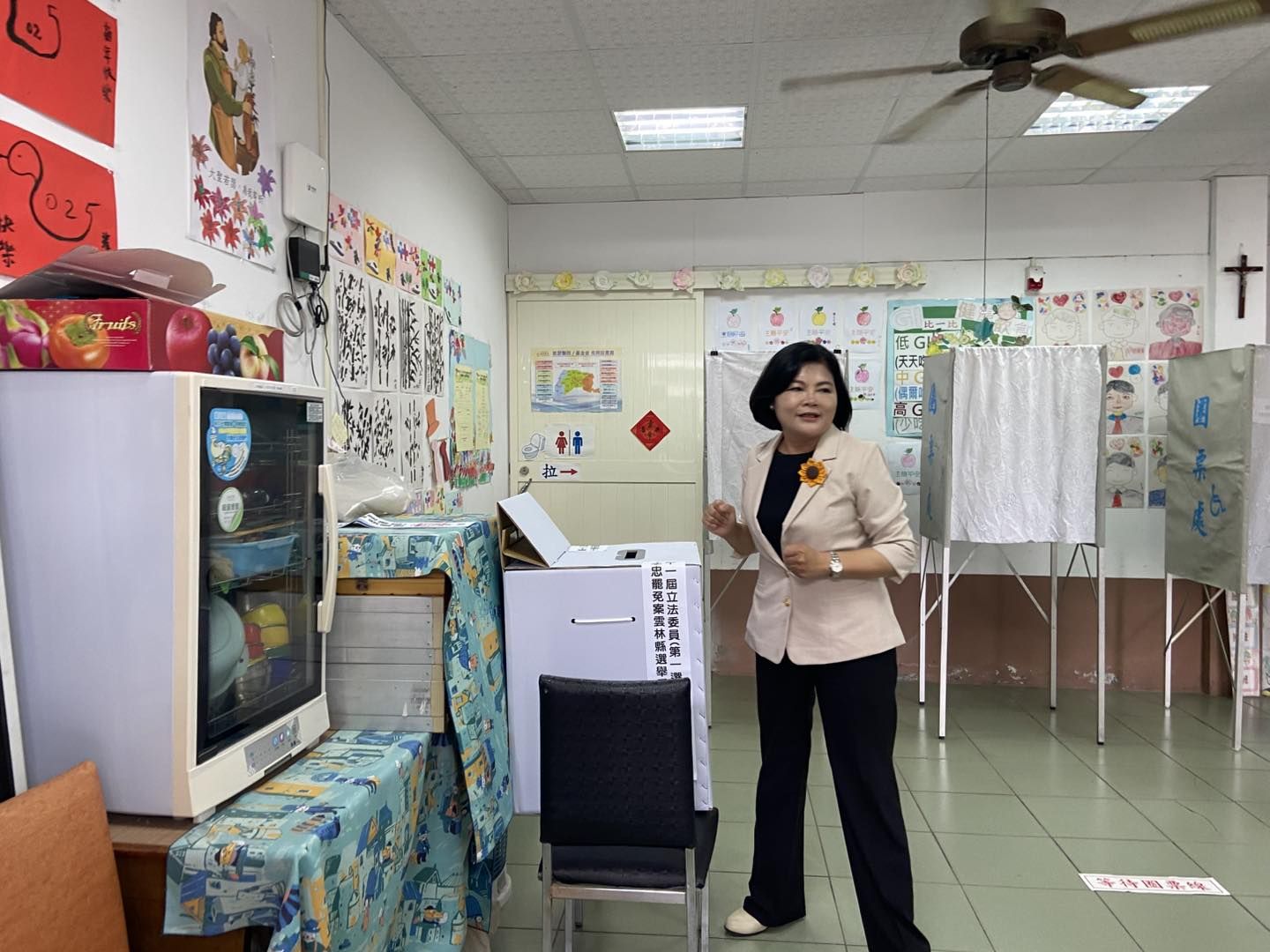 ▲張麗善今早前往投票所投票。（圖／翻攝自Facebook／張麗善）