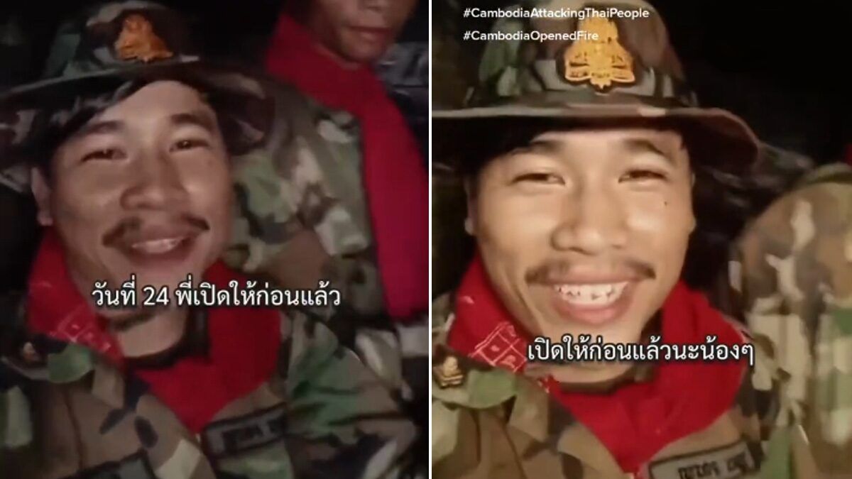 ▲▼柬埔寨士兵前線「爽拍TikTok」！　自拍片外流：是我們先開火。（圖／TikTok）
