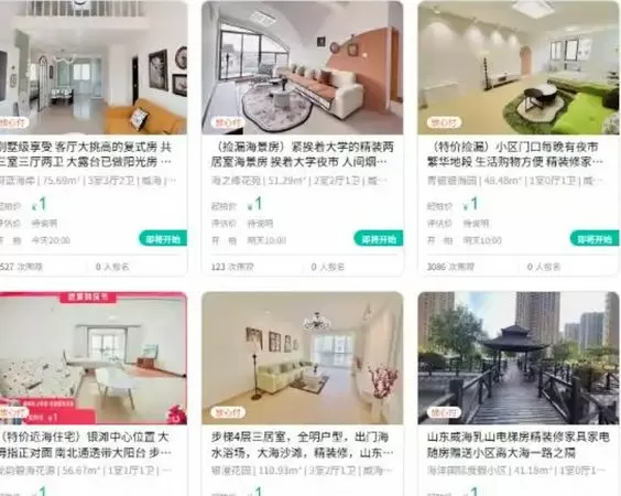 ▲▼  大陸多地出現一元競標拍賣房產           。（圖／翻攝 百度）