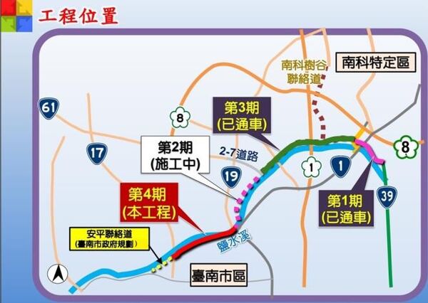 ▲北外環四期工程規劃路線不變 明年6月完成用地取得。（圖／台南市府提供）