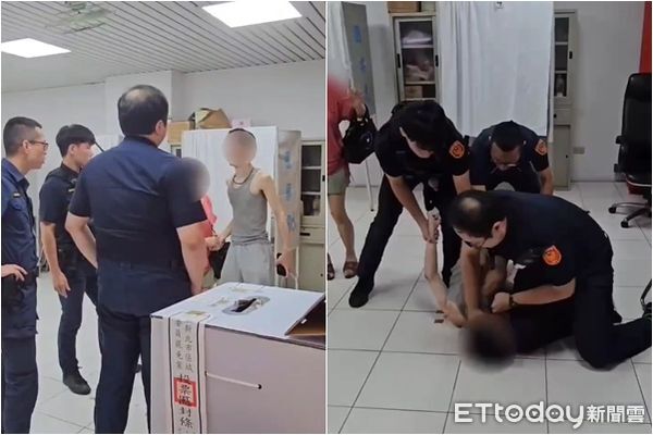 ▲▼新北市一名董姓男子涉嫌破壞票匭、藏匿選票，遭警方壓制逮捕。（圖／記者陸運陞翻攝）