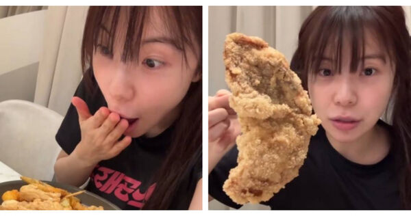 李多慧素顏現身社群，桌上擺滿炸雞、薯條宵夜，真實模樣掀熱議。（圖／Threads@le_dahye）