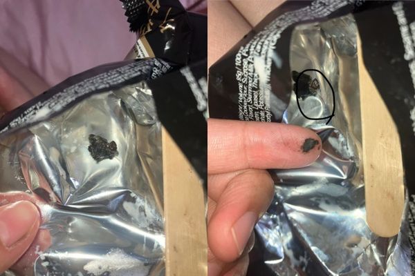雪糕吃出黑色惡臭異物！她一聞秒乾嘔、男友拉肚子　用水沖完「竟變綠冒毛」業者回應曝
