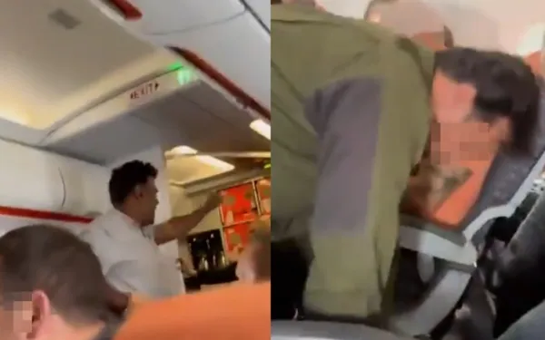 男在機艙內高喊「身上有炸彈」　英勇乘客包圍制伏飛機緊急降落。（圖／翻攝自X）