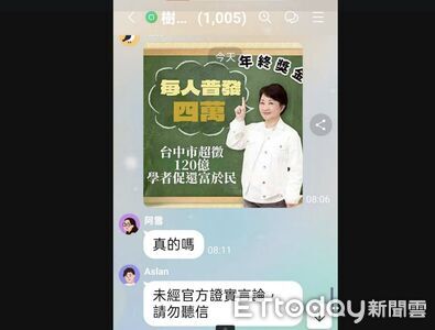 普發4萬吵翻!網傳台中超徵120億 市府亮數據「短徵17億」