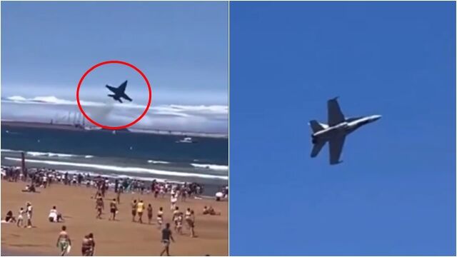 ▲▼戰機表演一半「垂直衝向人群」！空中翻滾噴黑煙　驚險畫面曝光。（圖／翻攝X）