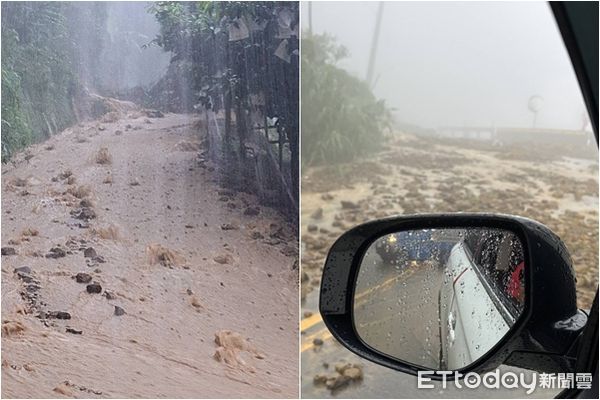 ▲▼嘉義梅山往太平36灣及圳南村152道目前因雨有土石，道路無法通行。（圖／記者翁伊森翻攝）