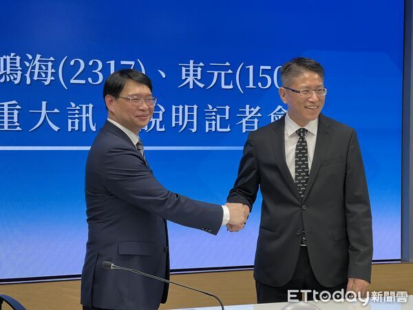 ▲▼鴻海發言人巫俊毅與東元發言人簡世雄。（圖／記者高兆麟攝）