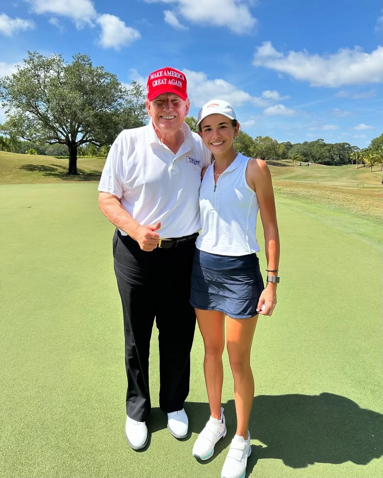 凱伊和爺爺川普都愛打高爾夫。（翻攝kaitrumpgolfer IG）