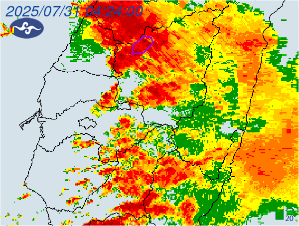▲▼南投縣雷雨國家警告。（圖／中央氣象署）