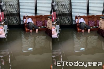 嘉義老家被淹！公公「腳泡水裡」卻睡著了　網驚嘆：超淡定